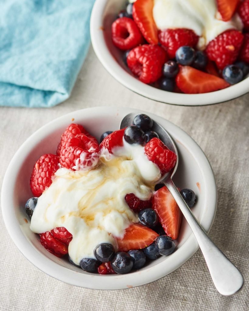 Greek Yogurt With Honey And Mixed Berries: Delicious Healthy Breakfast
