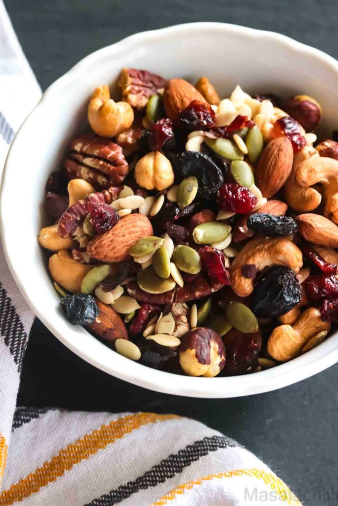 Healthy Snack Ideas Trail Mix With Nuts Seeds And Dried Fruits For Energy