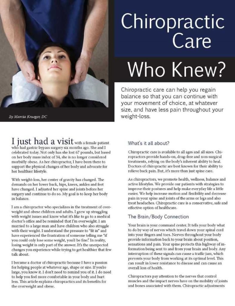 Can Chiropractic Care Help With Weight Loss Benefits