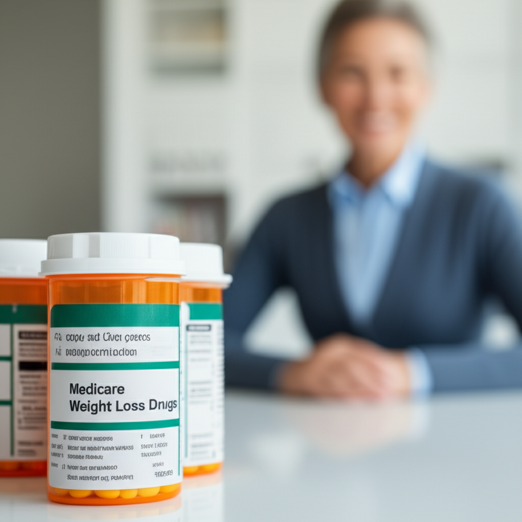 Generate a high-quality, relevant image prompt for an article about: Medicare Weight Loss Drugs: Aff