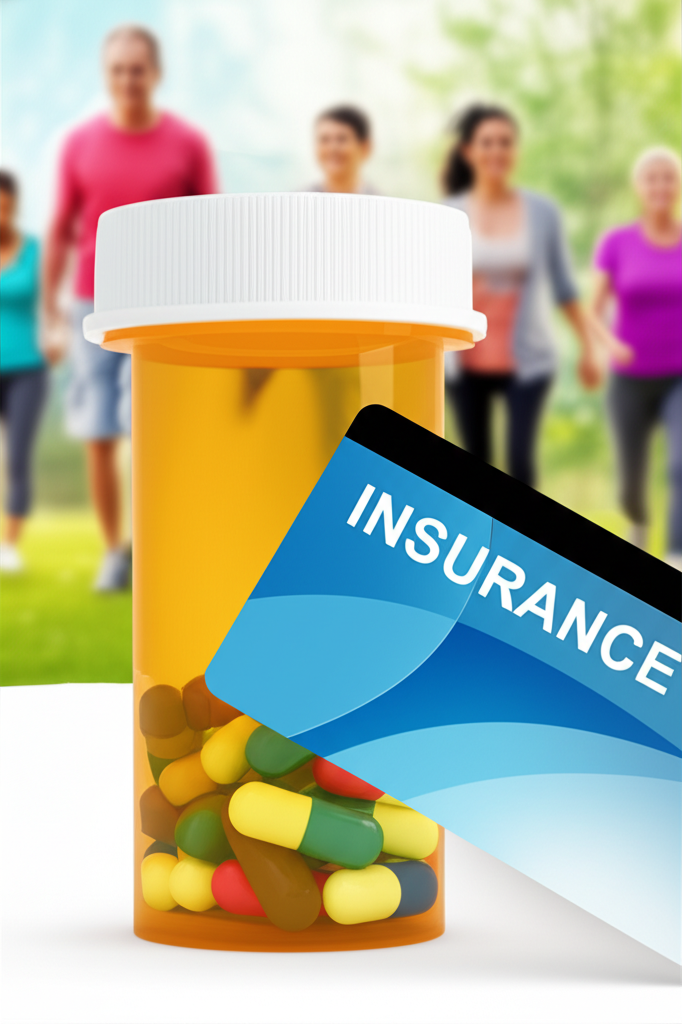 Generate a high-quality, relevant image prompt for an article about: Weight Loss Meds Covered by Ins