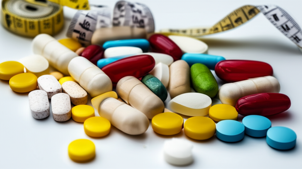 Generate a high-quality, relevant image prompt for an article about: What Are The Pills For Weight L