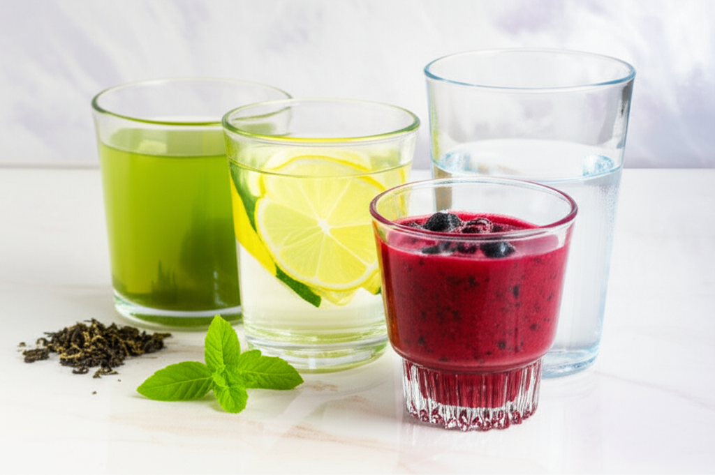 Generate a high-quality, relevant image prompt for an article about: Best Drinks for Belly Fat Loss