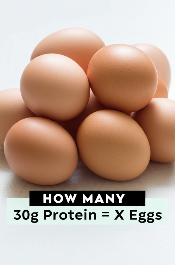 Generate a high-quality, relevant image prompt for an article about: How Many Eggs For 30 Grams Of P