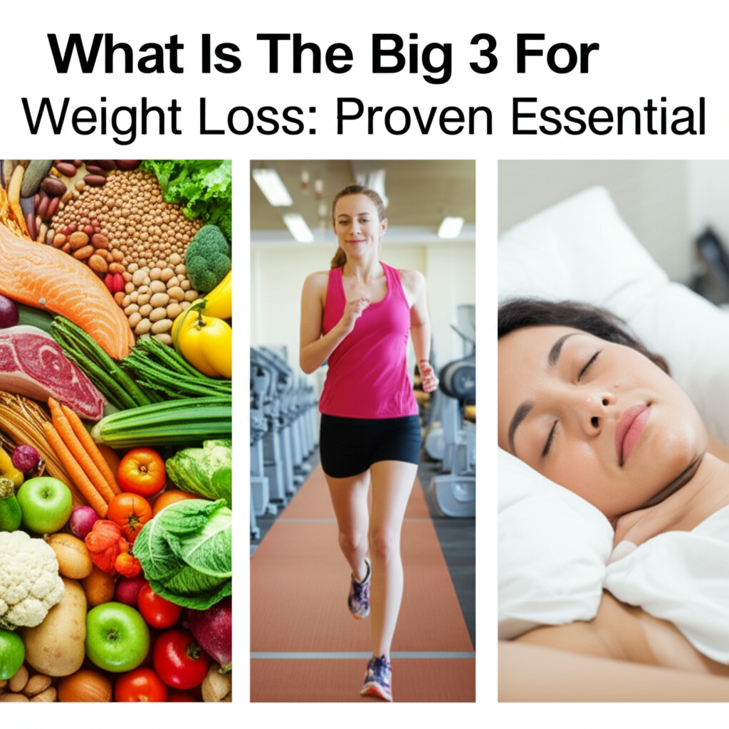 Generate a high-quality, relevant image prompt for an article about: What Is The Big 3 For Weight Lo