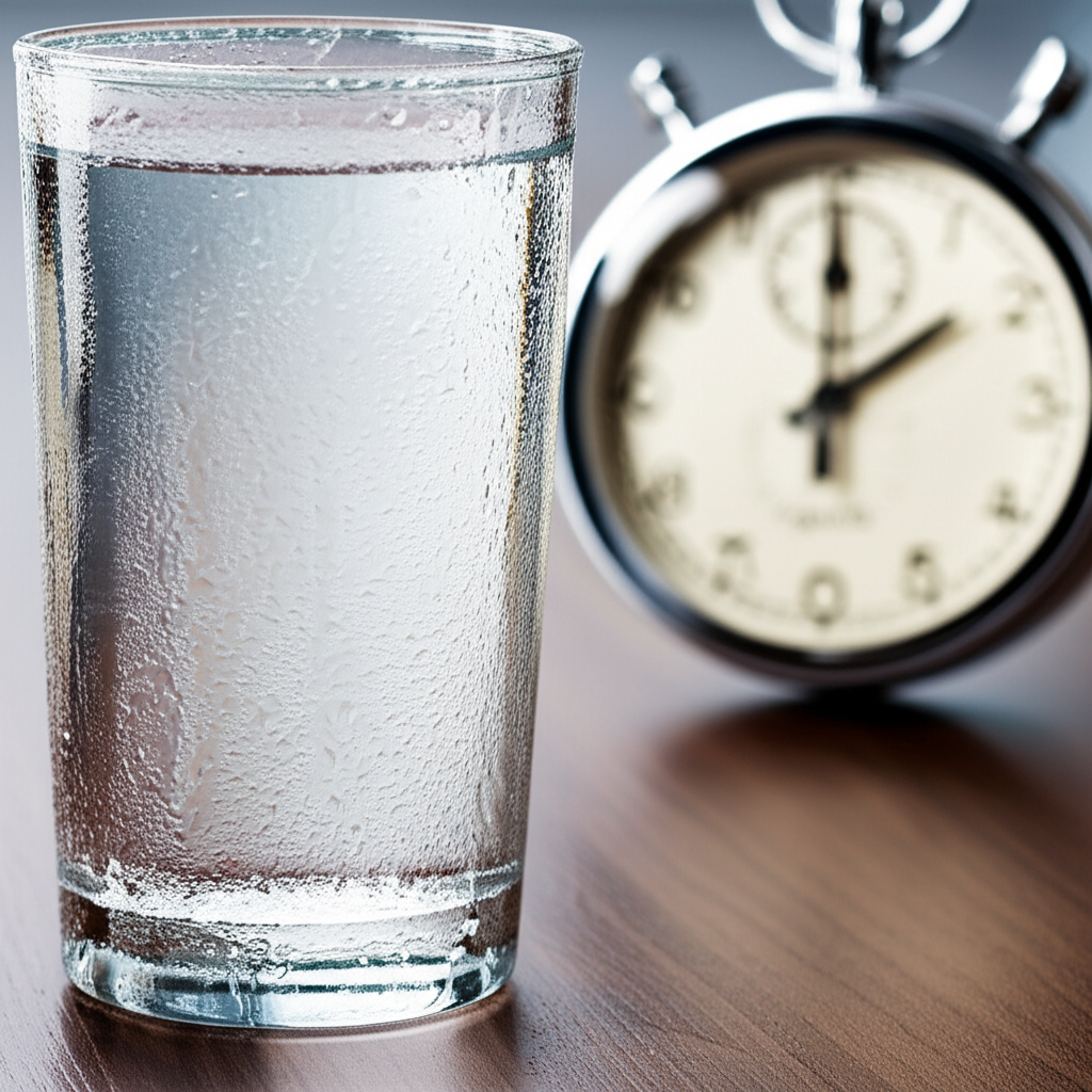 Generate a high-quality, relevant image prompt for an article about: Can I Drink Water While Fasting