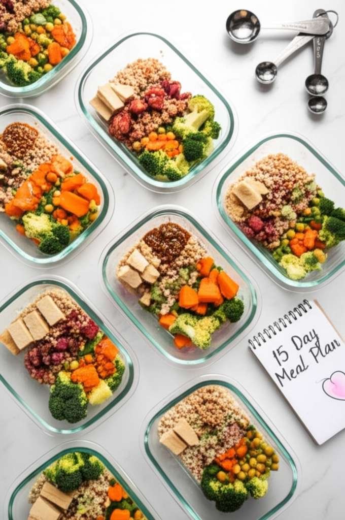 Generate a high-quality, relevant image prompt for an article about: 15 Day Meal Plan: Essential Veg