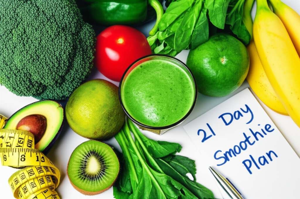 Generate a high-quality, relevant image prompt for an article about: 21 Day Smoothie Diet Plan: Esse