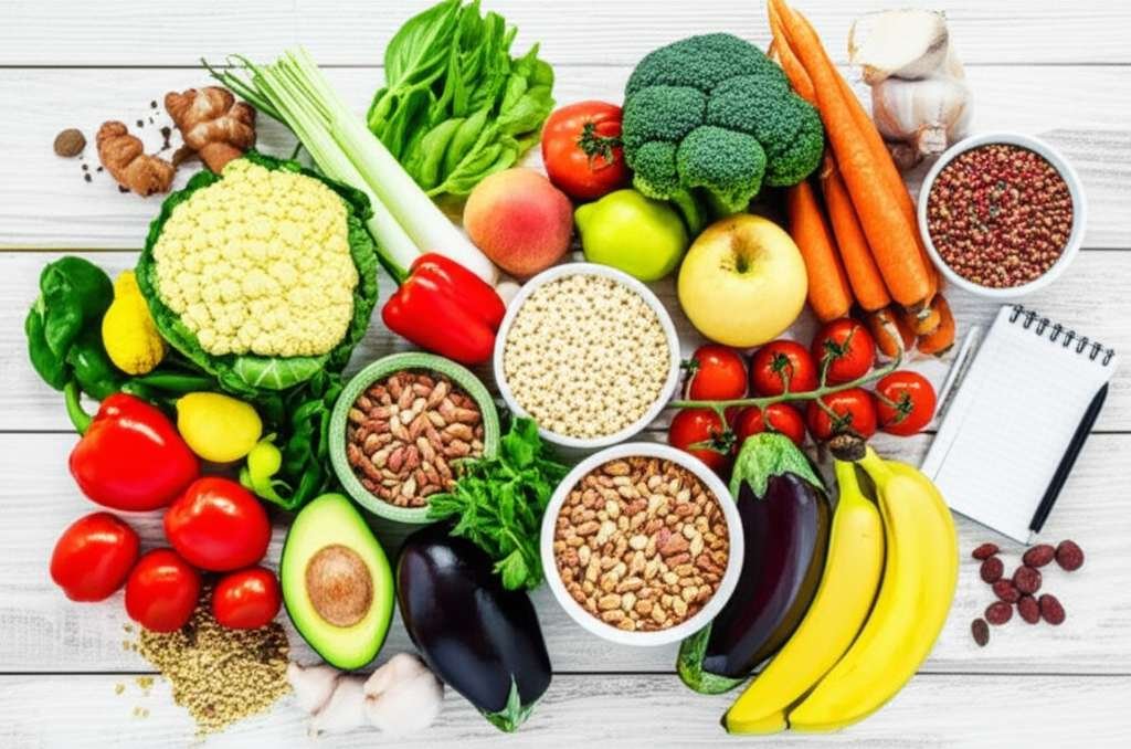 Generate a high-quality, relevant image prompt for an article about: 28 Day Vegetarian Diet Plan: Am