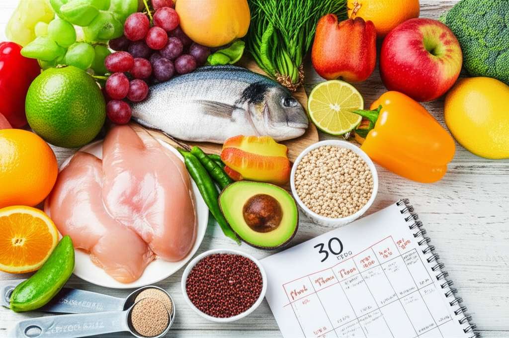 Generate a high-quality, relevant image prompt for an article about: 30 Day Clean Eating Meal Plan f