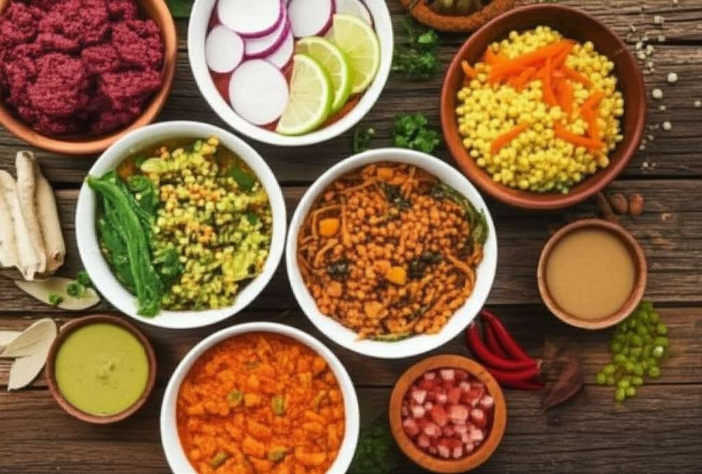 Generate a high-quality, relevant image prompt for an article about: 30 Day Indian Diet Plan: Effort