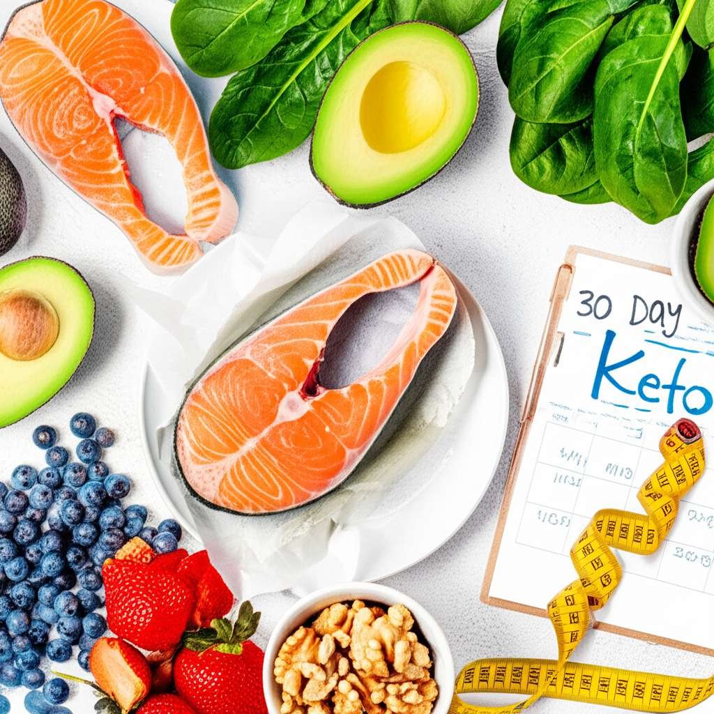Generate a high-quality, relevant image prompt for an article about: 30 Day Keto Diet Plan For Weigh