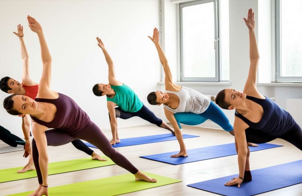 Generate a high-quality, relevant image prompt for an article about: 20 Yoga Exercises: Effortless B