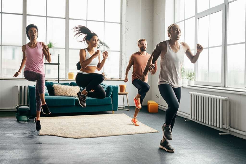 Generate a high-quality, relevant image prompt for an article about: 12 Morning Cardio Routines: Ess