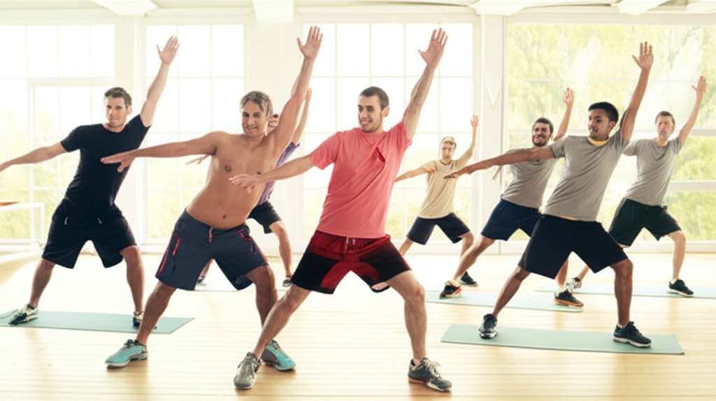 Generate a high-quality, relevant image prompt for an article about: 7 Morning Exercises For Men: Bu