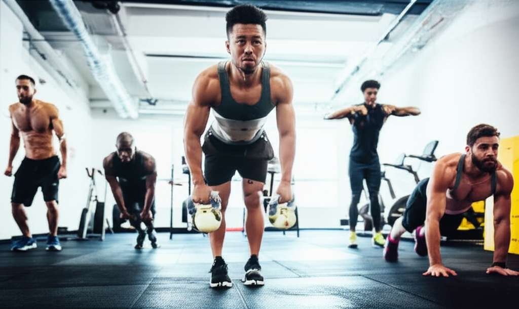 Generate a high-quality, relevant image prompt for an article about: 10 Effective Exercises For Men: