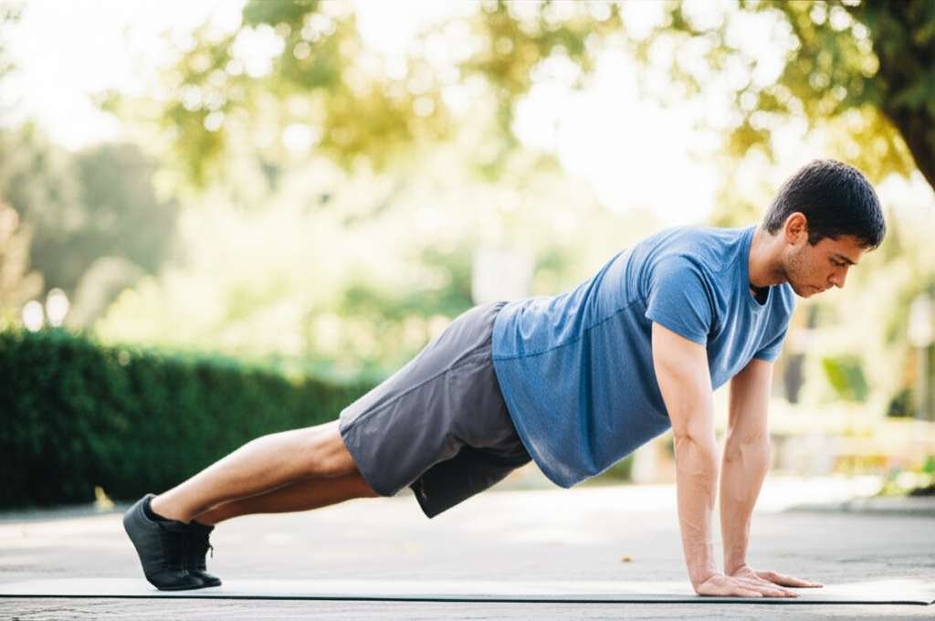 Generate a high-quality, relevant image prompt for an article about: 12 Yoga Exercises For Men: Esse