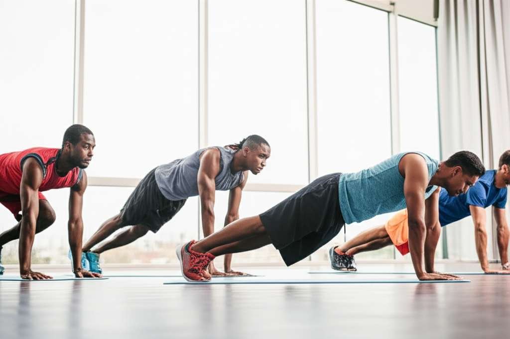 Generate a high-quality, relevant image prompt for an article about: 15 Morning Workouts For Men: Es