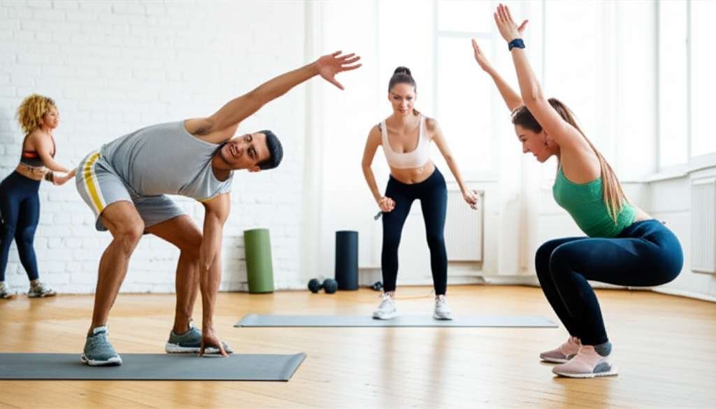 Generate a high-quality, relevant image prompt for an article about: 7 Simple Home Workouts: Your Es