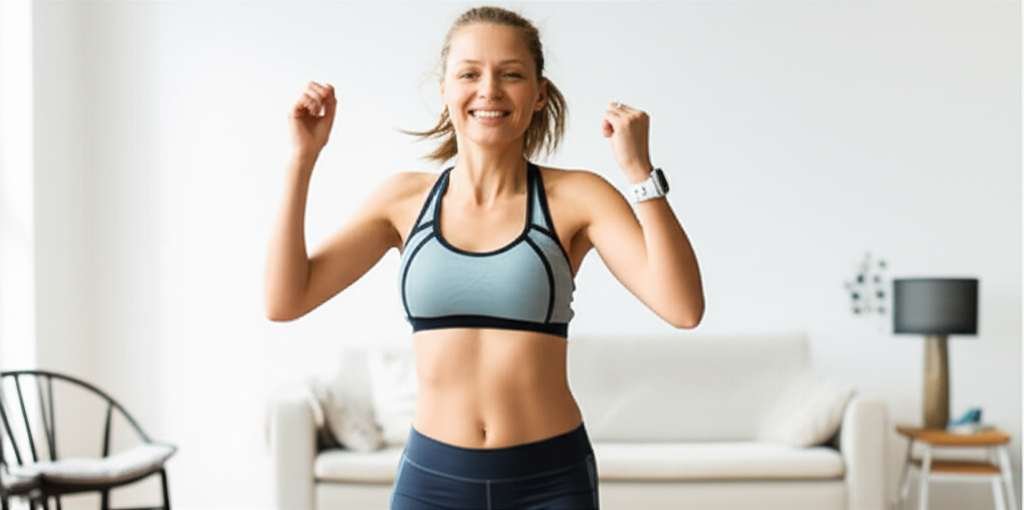 Generate a high-quality, relevant image prompt for an article about: 7 Cardio Home Workouts: Effortl