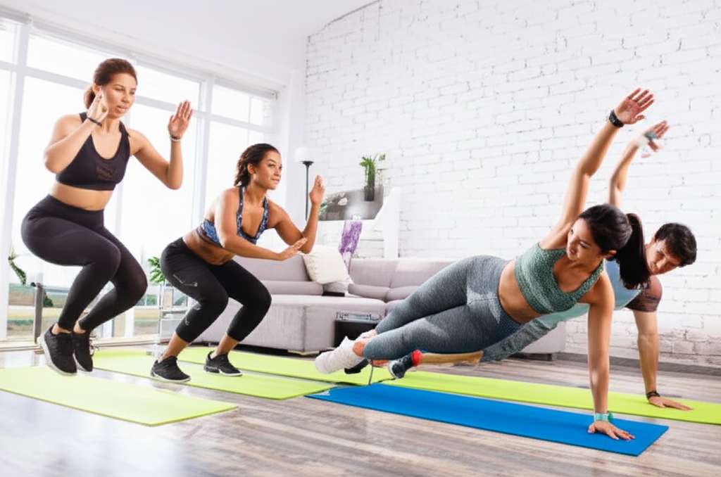 Generate a high-quality, relevant image prompt for an article about: 10 Fat Burning Home Workouts: E
