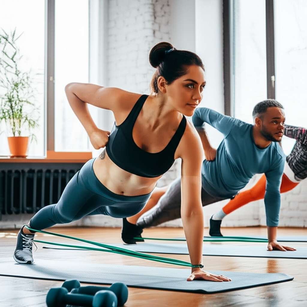 Generate a high-quality, relevant image prompt for an article about: 10 Strength Training Home Worko