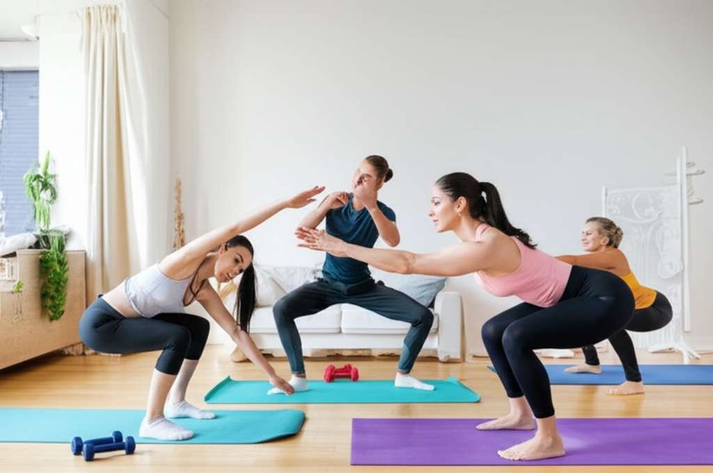 Generate a high-quality, relevant image prompt for an article about: 12 Best Home Workouts For Begin