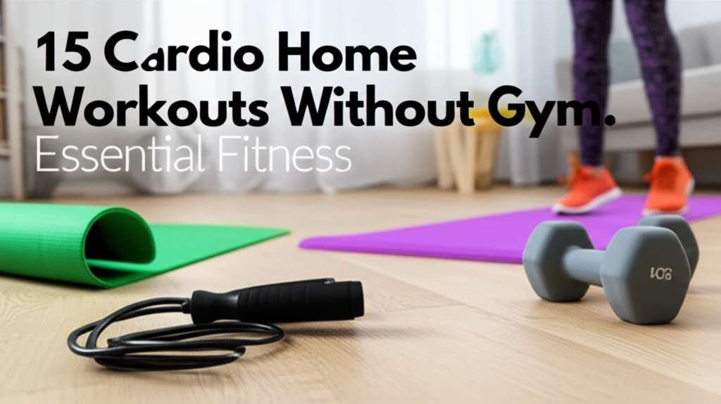 Generate a high-quality, relevant image prompt for an article about: 15 Cardio Home Workouts Without