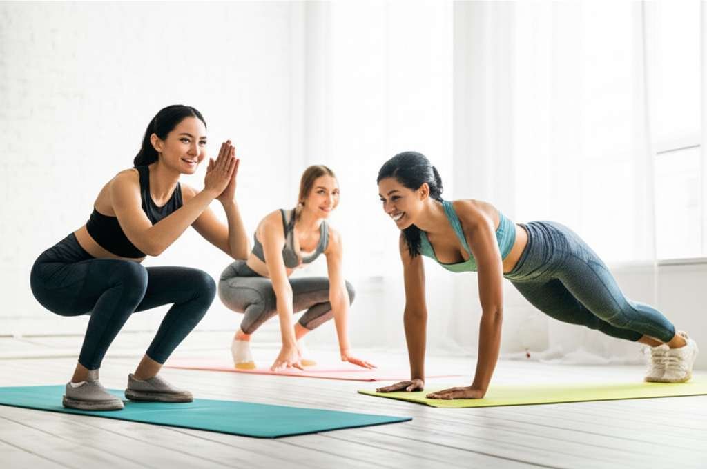 Generate a high-quality, relevant image prompt for an article about: 15 Morning Home Workouts: Essen
