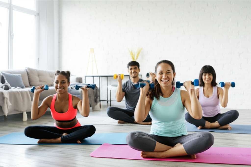 Generate a high-quality, relevant image prompt for an article about: 15 Home Workouts To Lose Weight
