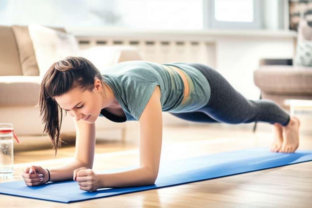 Generate a high-quality, relevant image prompt for an article about: 15 Morning Home Workouts: Essen