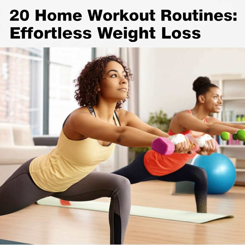 Generate a high-quality, relevant image prompt for an article about: 20 Home Workout Routines: Effor