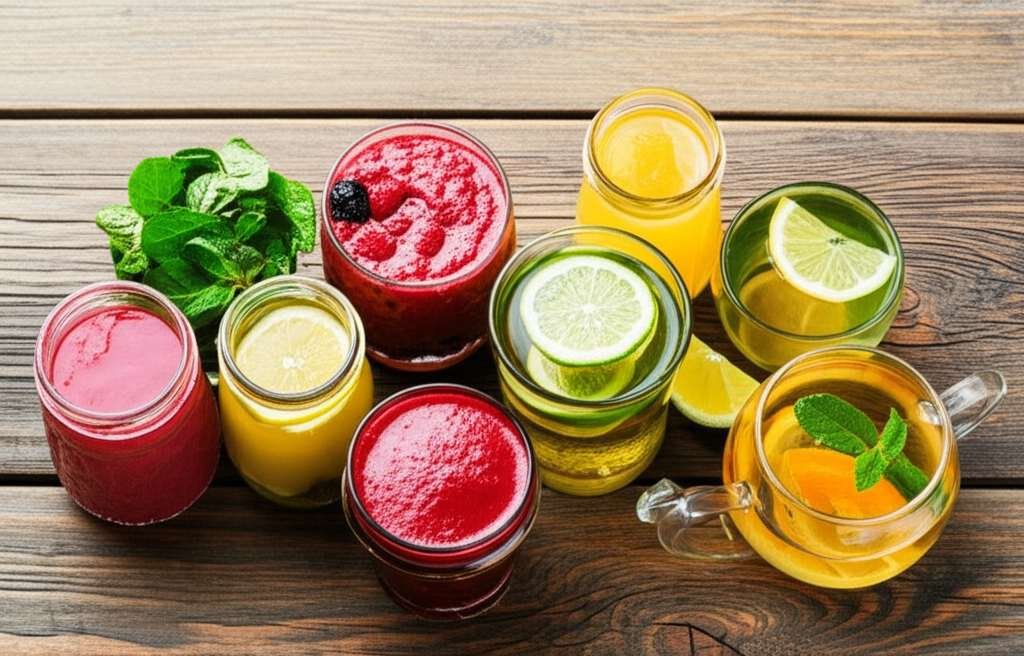 Generate a high-quality, relevant image prompt for an article about: 10 Natural Drinks For Fatty Liv