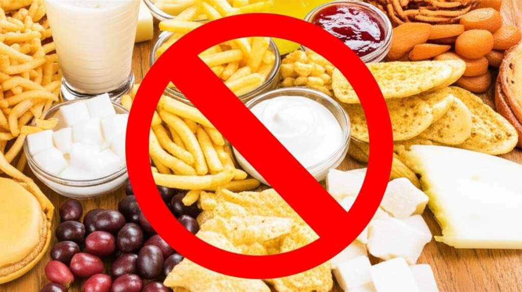 Generate a high-quality, relevant image prompt for an article about: 10 Foods To Avoid For Fatty Liv