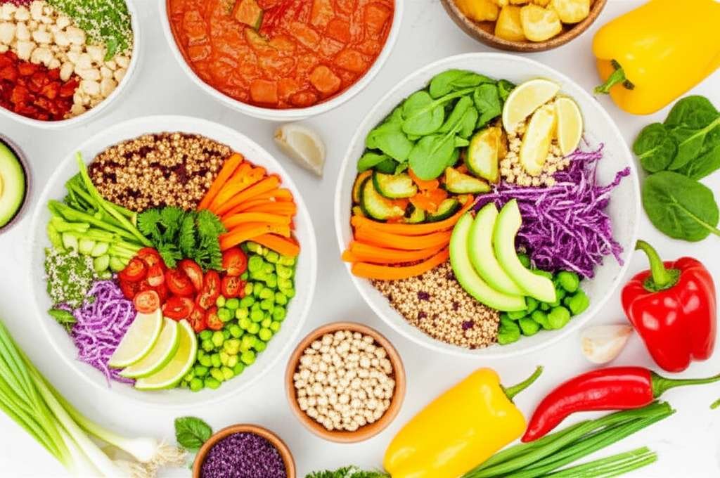 Generate a high-quality, relevant image prompt for an article about: 14 Day Vegetarian Meal Plan: Ef