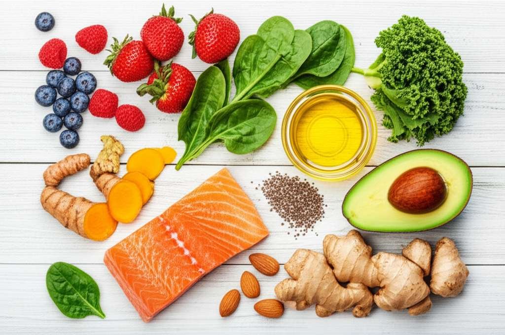 Generate a high-quality, relevant image prompt for an article about: 12 Anti-Inflammatory Foods For