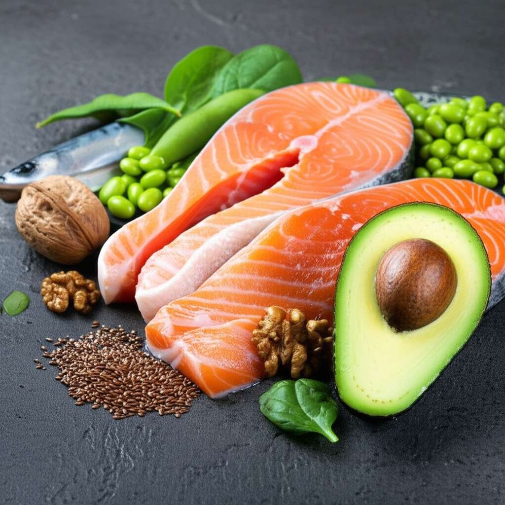 Generate a high-quality, relevant image prompt for an article about: 15 Foods Rich in Omega 3: Essen