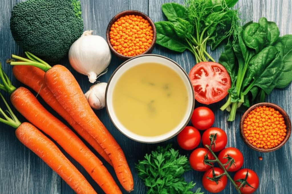 Generate a high-quality, relevant image prompt for an article about: 15 Best Soups For Fatty Liver W