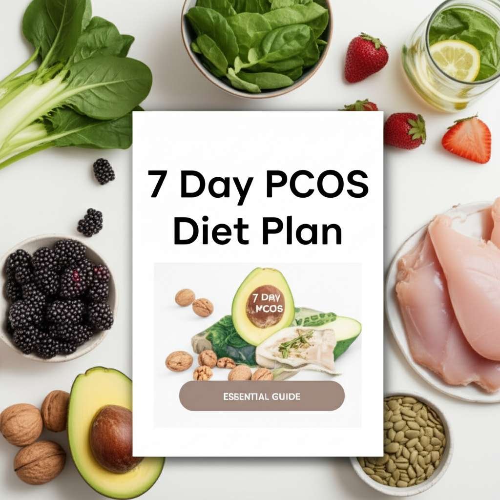 Generate a high-quality, relevant image prompt for an article about: 7 Day PCOS Diet Plan PDF: Essen