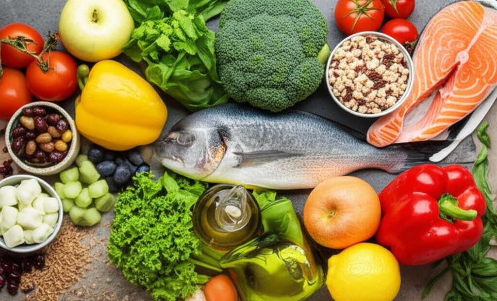 Generate a high-quality, relevant image prompt for an article about: Mediterranean Diet Recipes: Ama