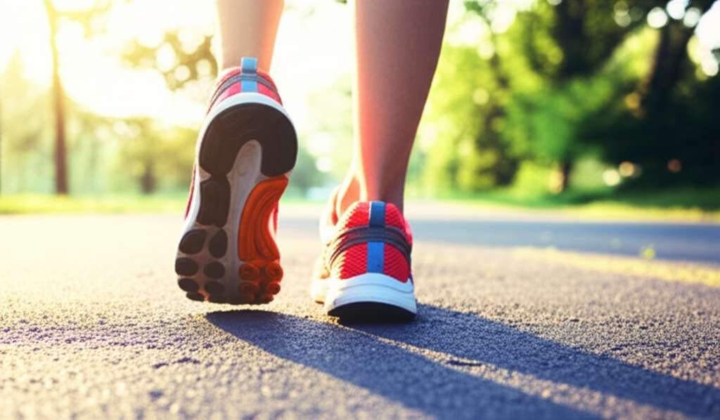 Generate a high-quality, relevant image prompt for an article about: Can I Lose Weight Walking 3 Tim