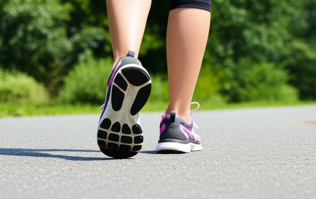 Generate a high-quality, relevant image prompt for an article about: Can I Lose Weight By Walking 5k