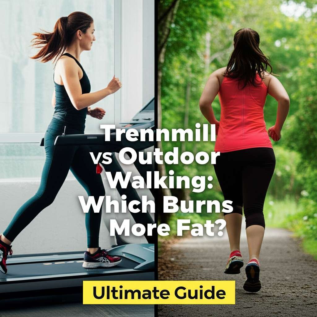 Generate a high-quality, relevant image prompt for an article about: Treadmill vs Outdoor Walking: W