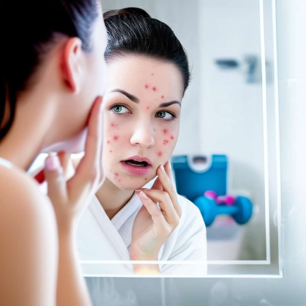 Generate a high-quality, relevant image prompt for an article about: Can Losing Fat Cause Acne? Shoc