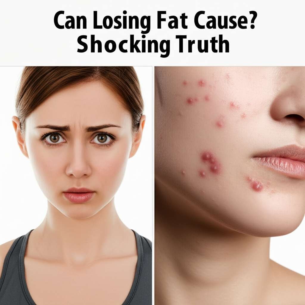 Generate a high-quality, relevant image prompt for an article about: Can Losing Fat Cause Acne? Shoc