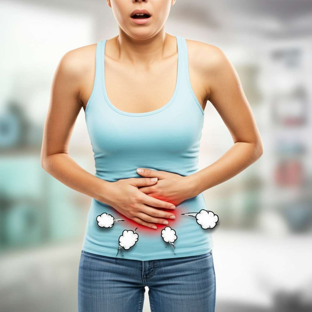 Generate a high-quality, relevant image prompt for an article about: Does Burning Fat Cause Gas? Sho