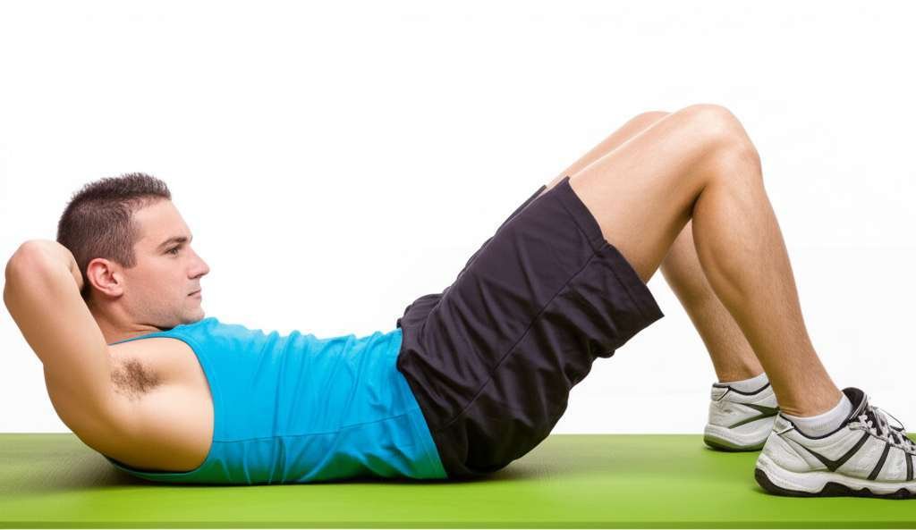 Generate a high-quality, relevant image prompt for an article about: Why Don’t Crunches Burn Fat? Sh