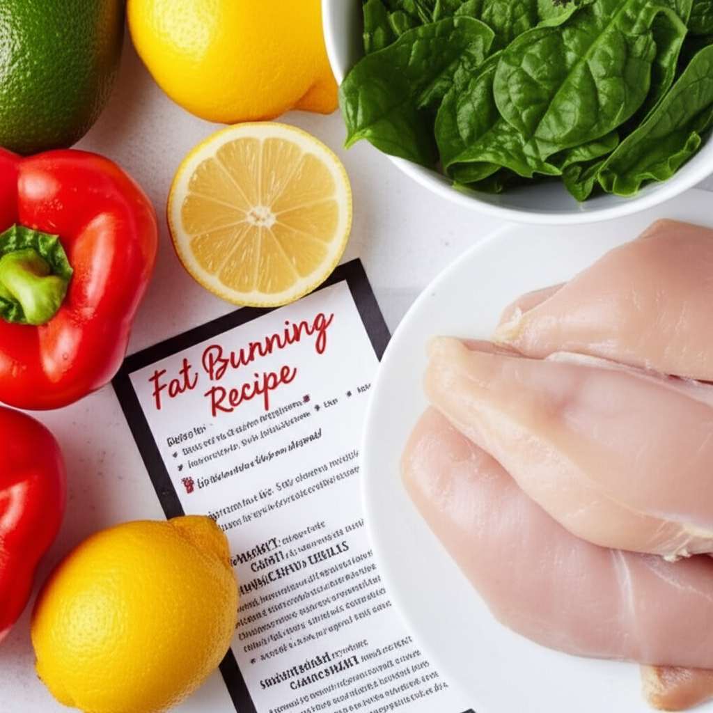 Generate a high-quality, relevant image prompt for an article about: Fat Burning Recipes For A Flat