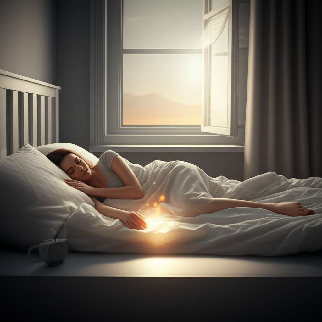 Generate a high-quality, relevant image prompt for an article about: Can You Burn Fat While Sleeping