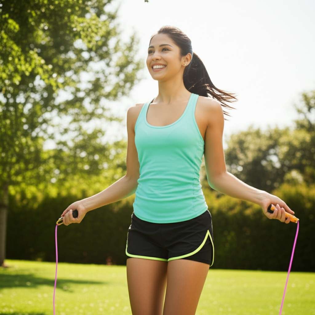 Generate a high-quality, relevant image prompt for an article about: How Much Does Skipping Burn Fat